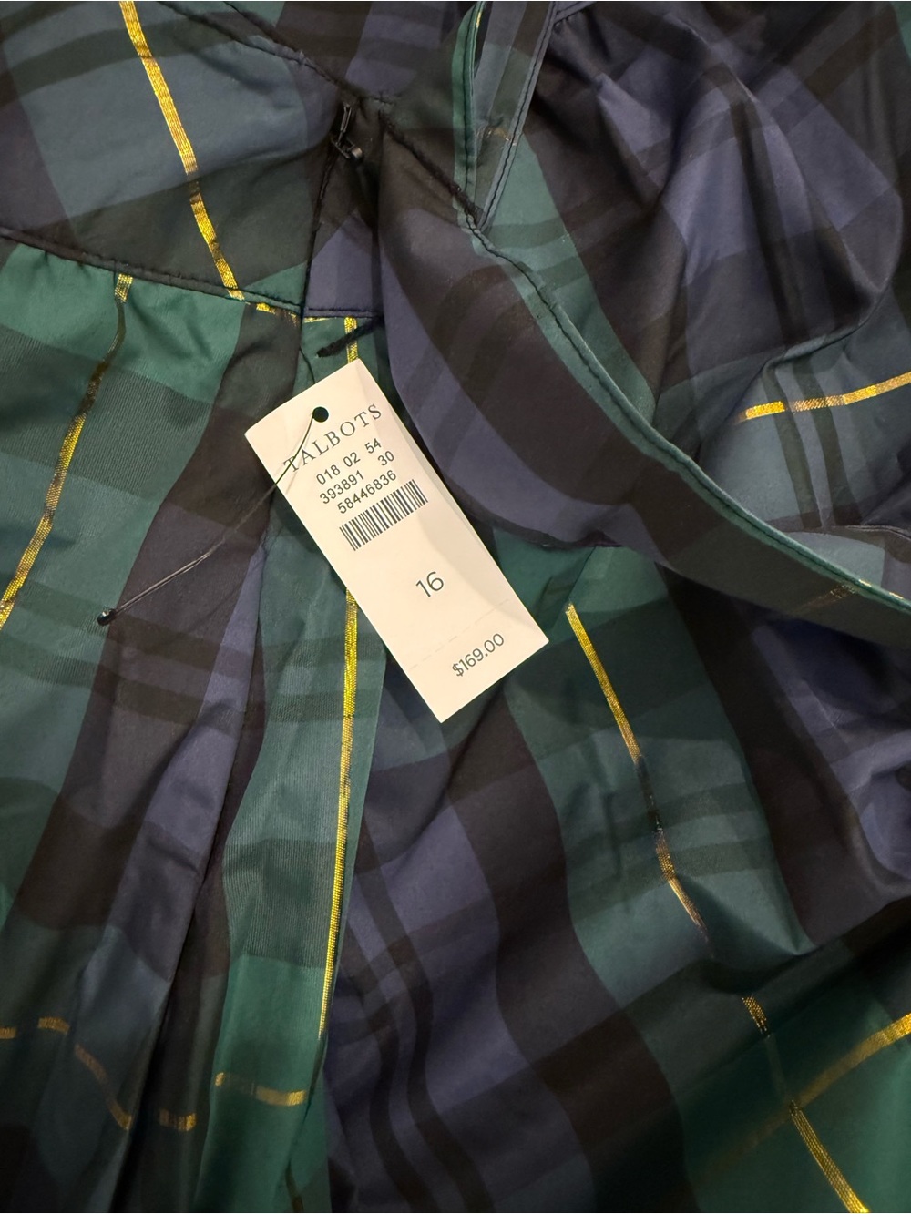 Talbots Blue and Green Plaid Maxi Skirt - Picture 3 of 3